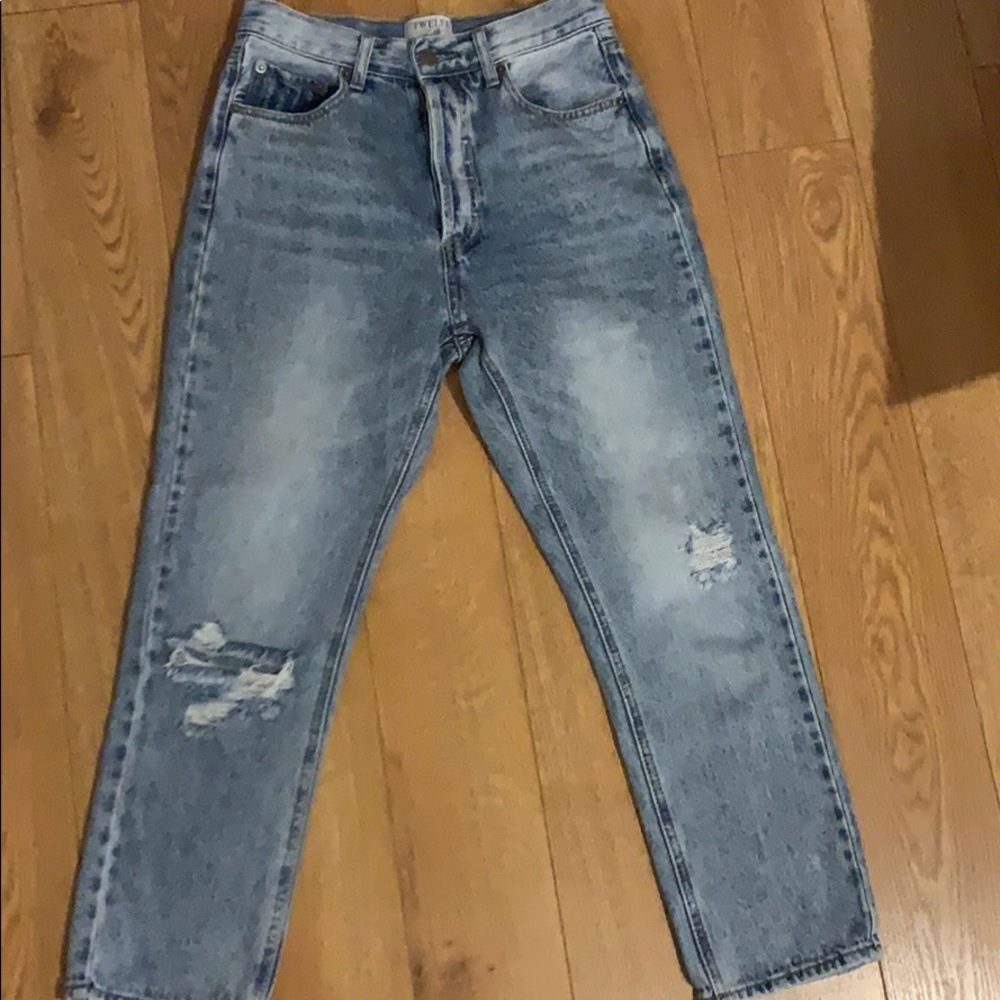 Kason Distressed High Rise Denim